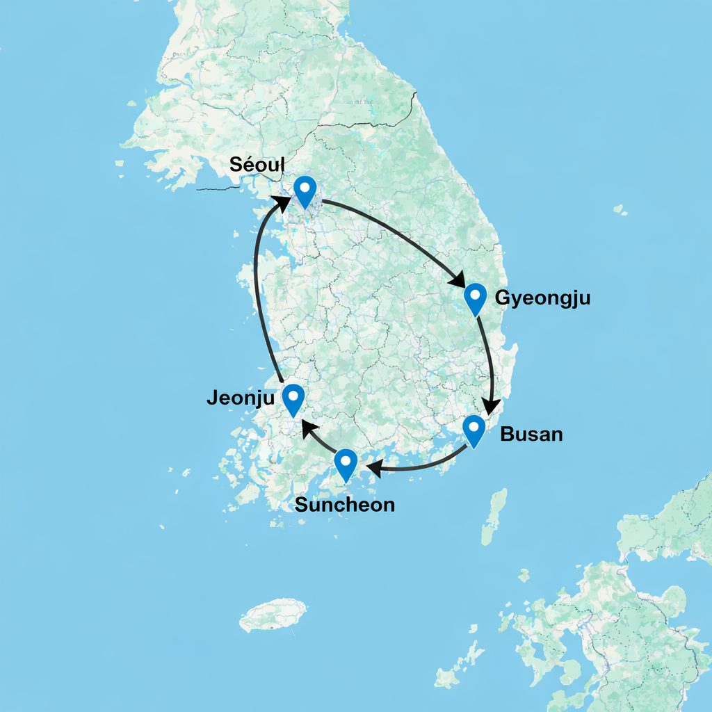 itinéraire du circuit 15j itinéraire du circuit 15j